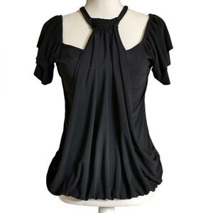 Black Halter Neck Women's Top